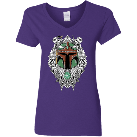 T-Shirts Purple / S Mandalorian Warrior Women's V-Neck T-Shirt