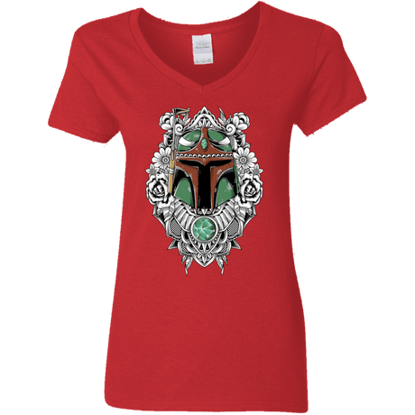 T-Shirts Red / S Mandalorian Warrior Women's V-Neck T-Shirt