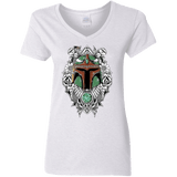 T-Shirts White / S Mandalorian Warrior Women's V-Neck T-Shirt