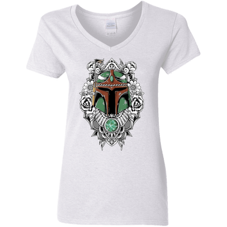 T-Shirts White / S Mandalorian Warrior Women's V-Neck T-Shirt