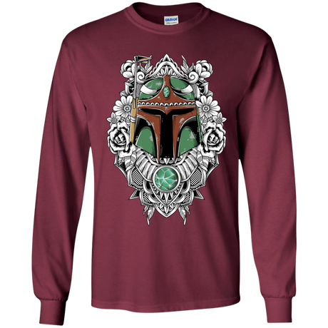 T-Shirts Maroon / YS Mandalorian Warrior Youth Long Sleeve T-Shirt