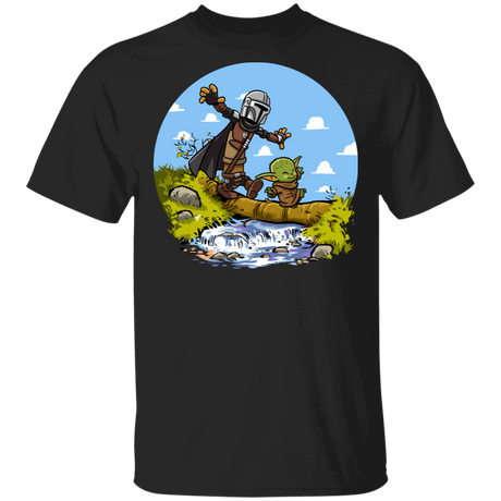 T-Shirts Black / S Mandalorian Yoda Calvin Circle T-Shirt