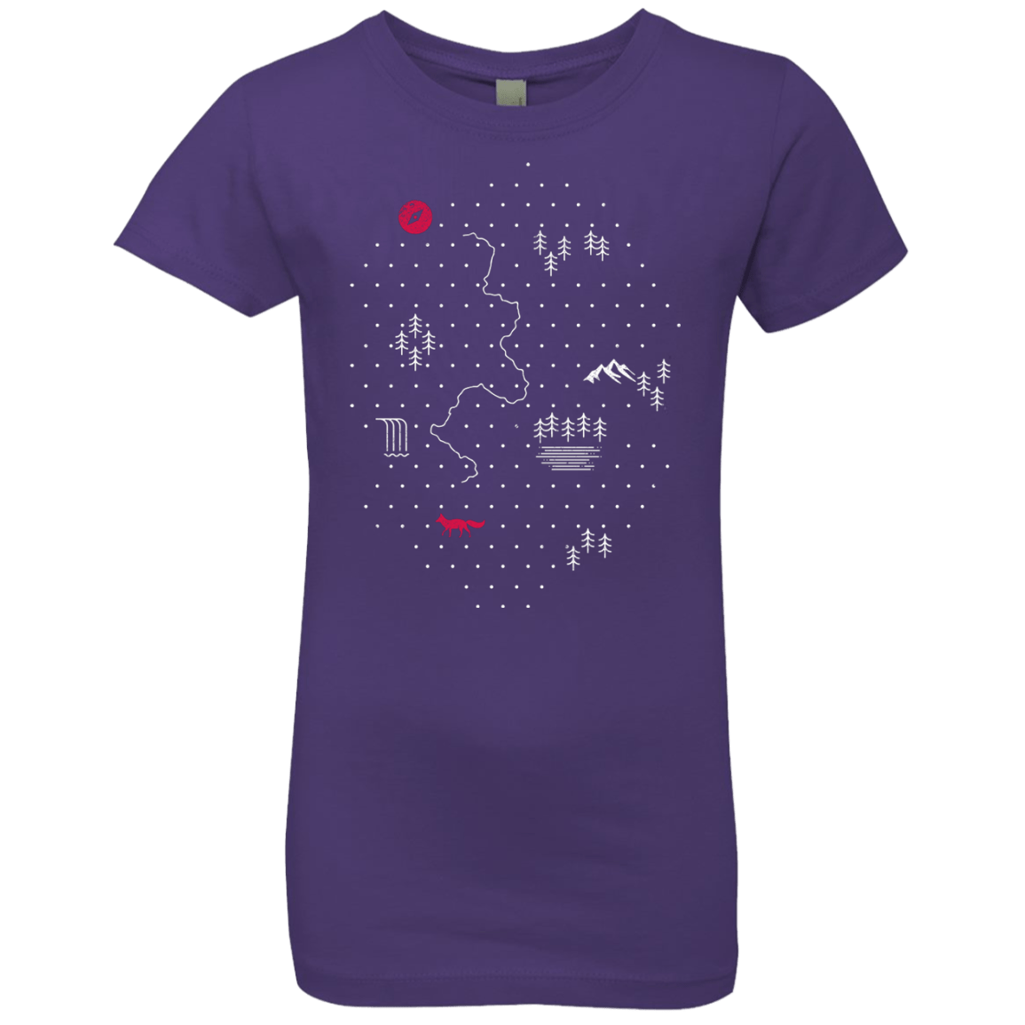 T-Shirts Purple Rush / YXS Map of Nature Girls Premium T-Shirt