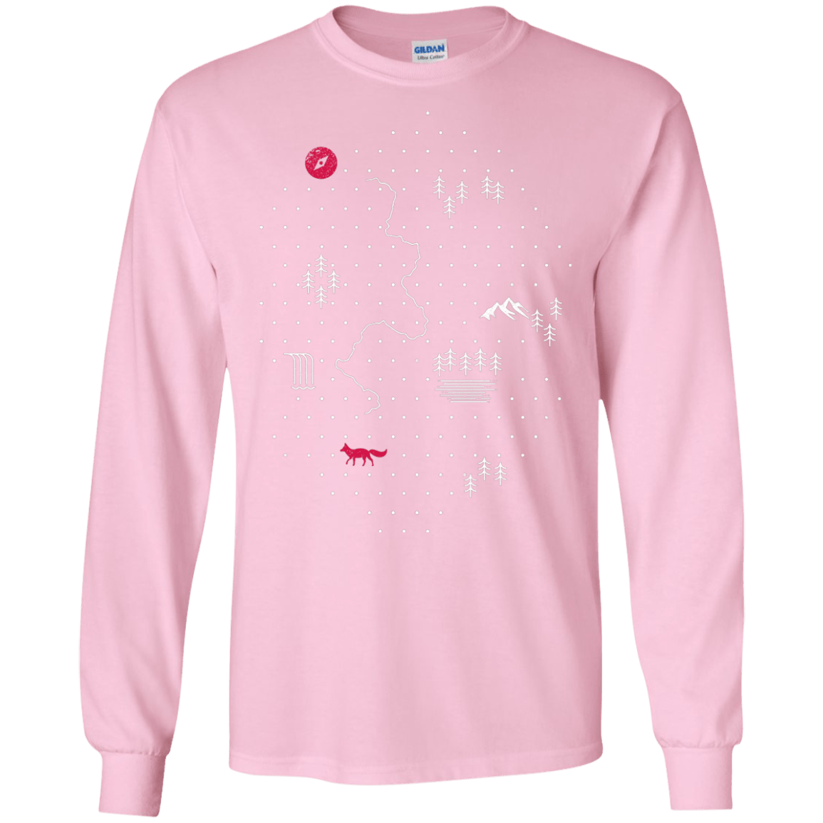 T-Shirts Light Pink / S Map of Nature Men's Long Sleeve T-Shirt