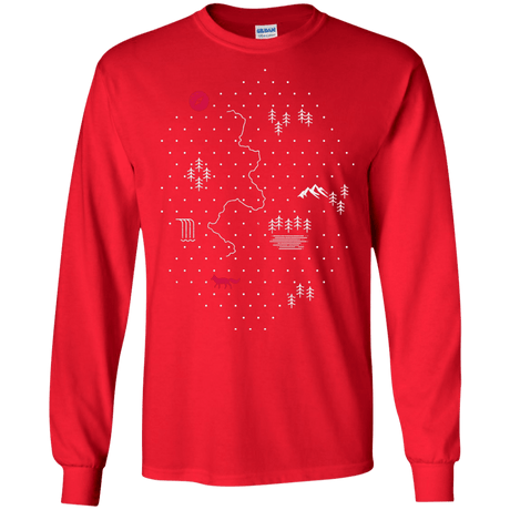 T-Shirts Red / S Map of Nature Men's Long Sleeve T-Shirt