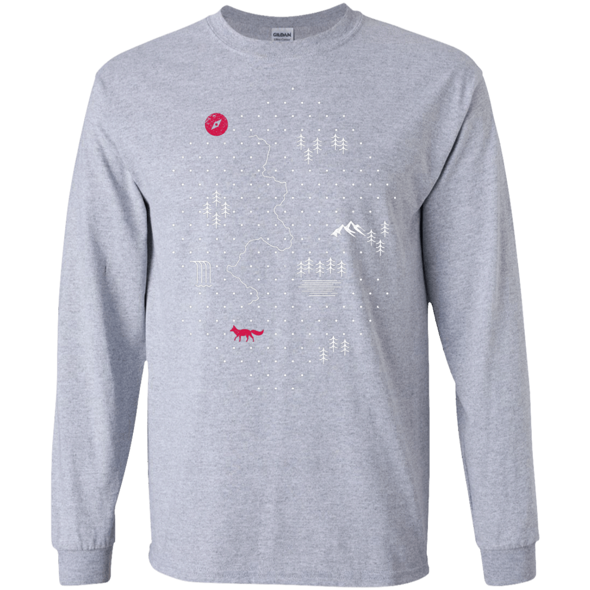 T-Shirts Sport Grey / S Map of Nature Men's Long Sleeve T-Shirt