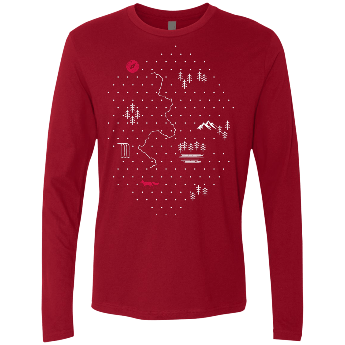 T-Shirts Cardinal / S Map of Nature Men's Premium Long Sleeve