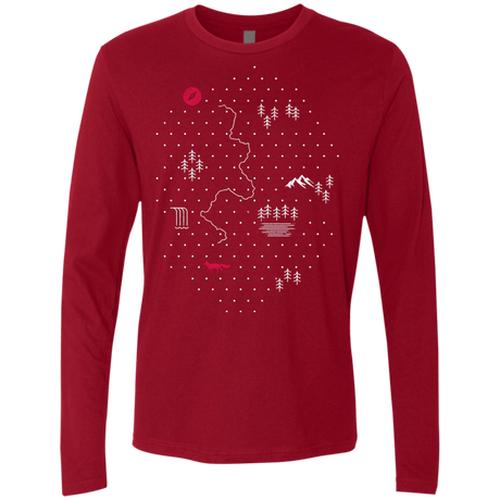 T-Shirts Cardinal / S Map of Nature Men's Premium Long Sleeve