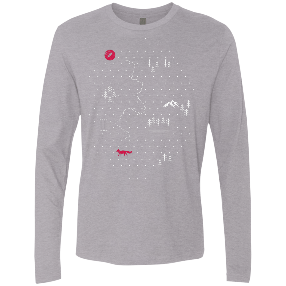 T-Shirts Heather Grey / S Map of Nature Men's Premium Long Sleeve