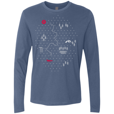 T-Shirts Indigo / S Map of Nature Men's Premium Long Sleeve