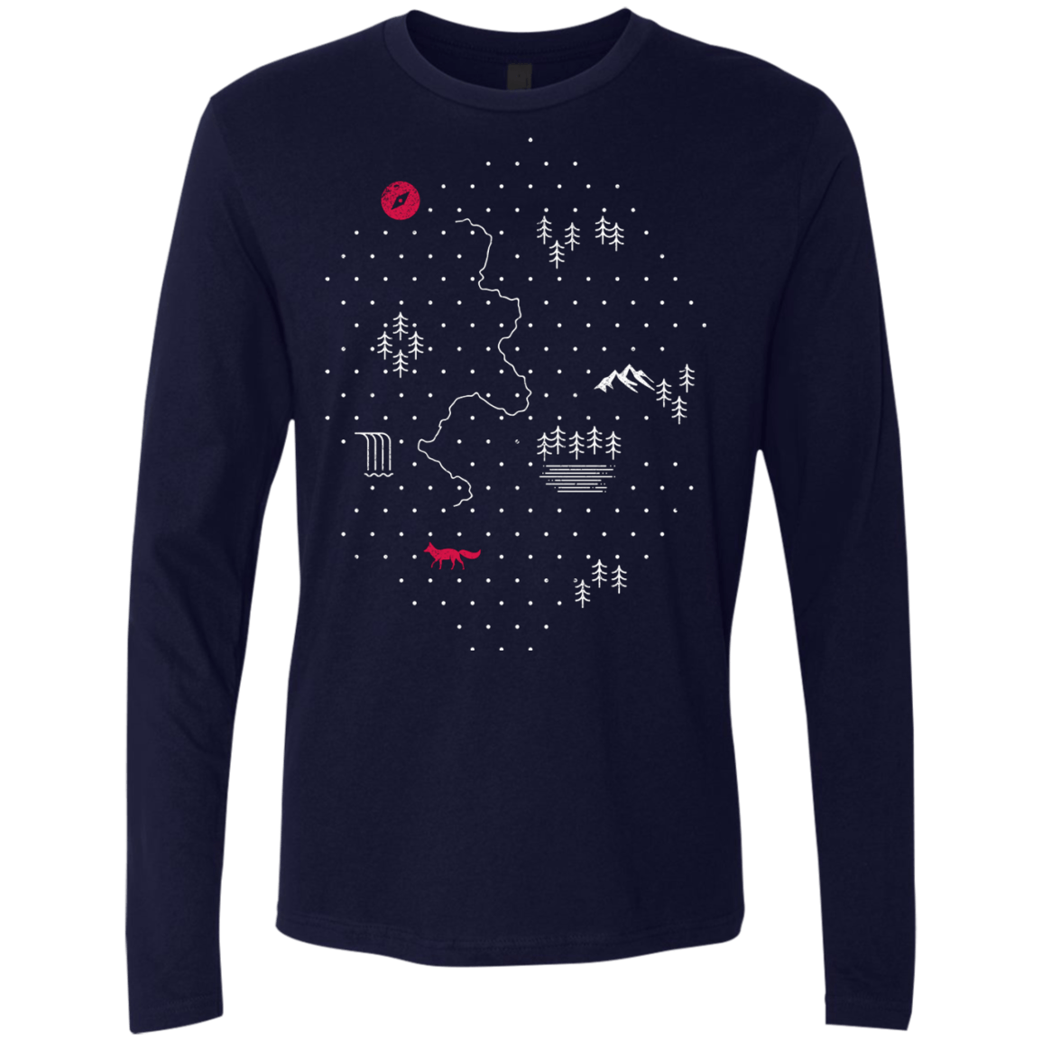 T-Shirts Midnight Navy / S Map of Nature Men's Premium Long Sleeve