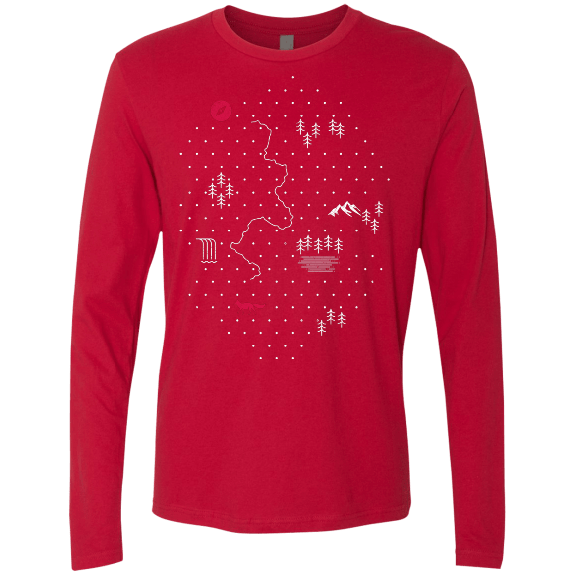 T-Shirts Red / S Map of Nature Men's Premium Long Sleeve