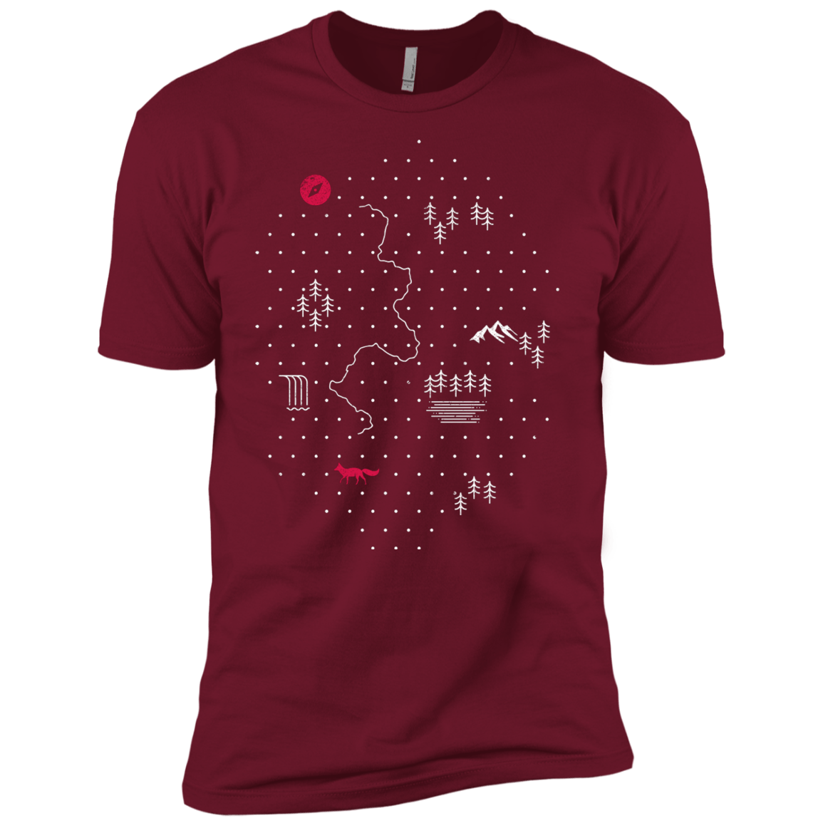 T-Shirts Cardinal / X-Small Map of Nature Men's Premium T-Shirt