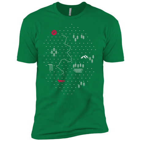 T-Shirts Kelly Green / X-Small Map of Nature Men's Premium T-Shirt