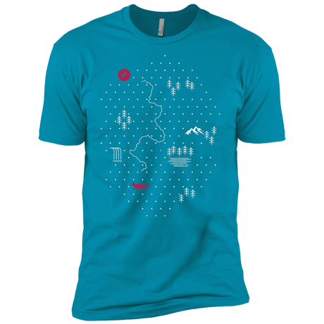 T-Shirts Turquoise / X-Small Map of Nature Men's Premium T-Shirt