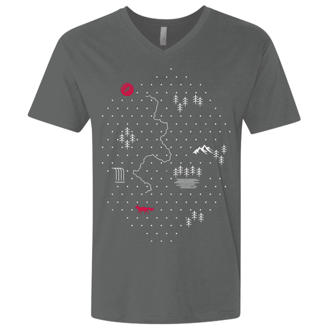 T-Shirts Heavy Metal / X-Small Map of Nature Men's Premium V-Neck