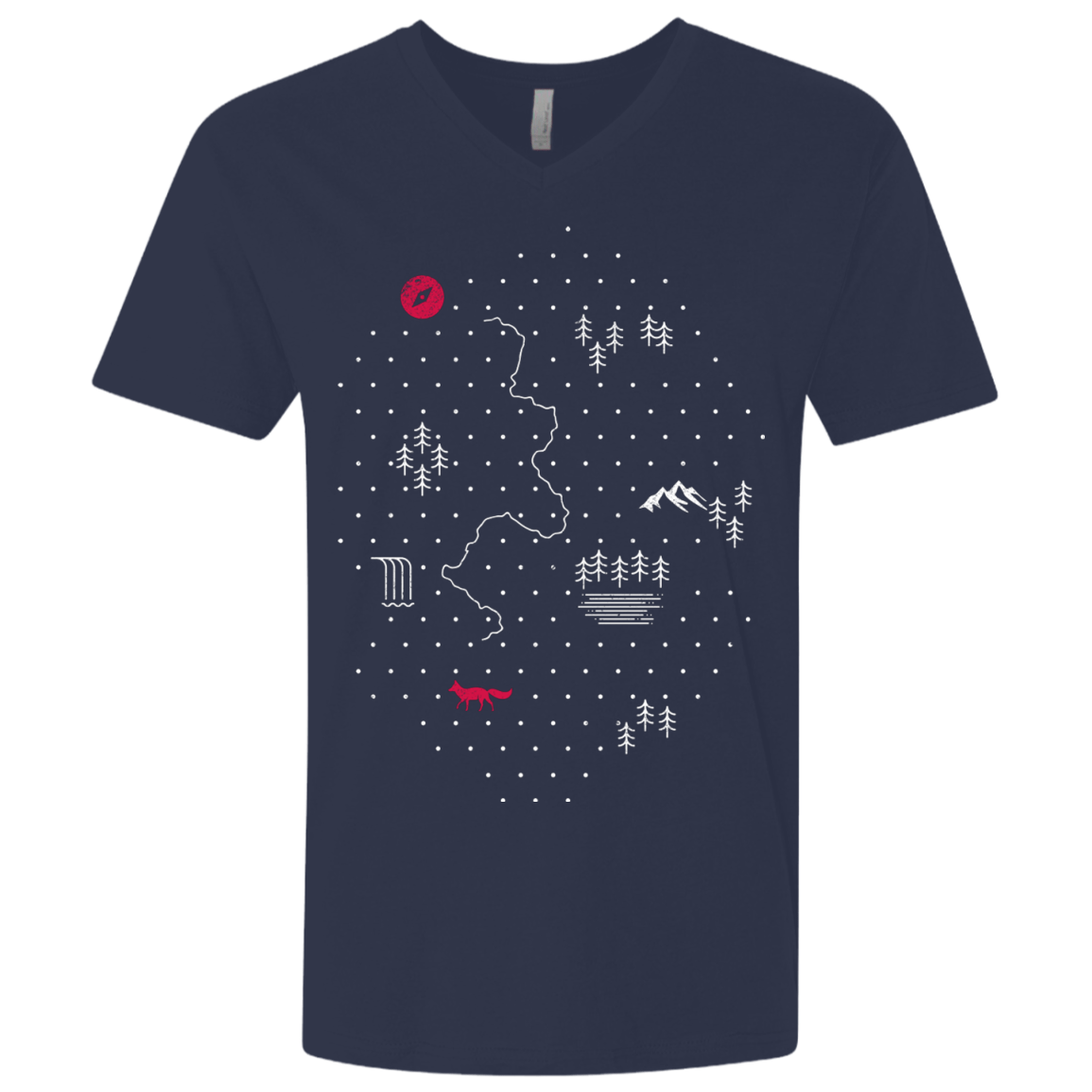 T-Shirts Midnight Navy / X-Small Map of Nature Men's Premium V-Neck