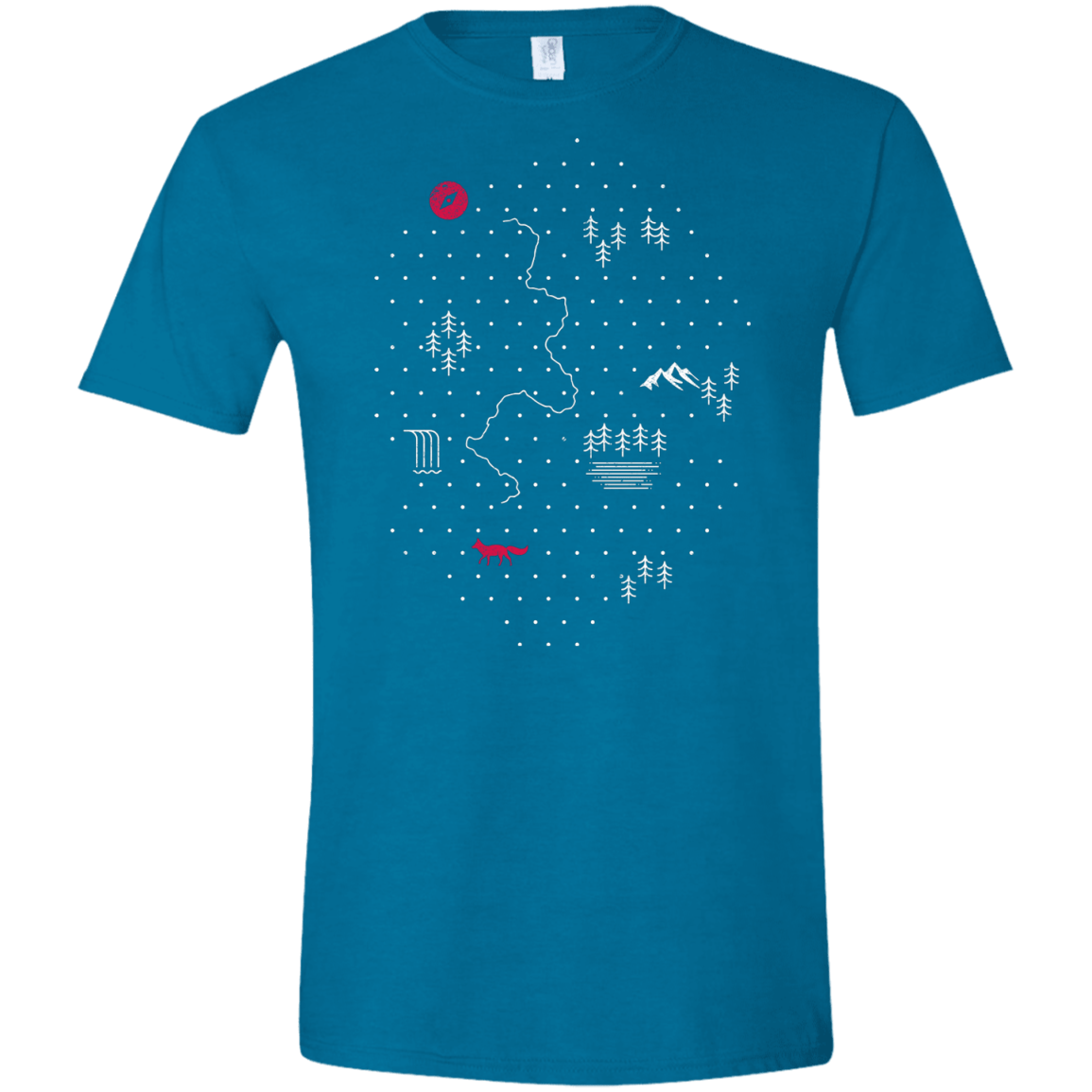 T-Shirts Antique Sapphire / S Map of Nature Men's Semi-Fitted Softstyle