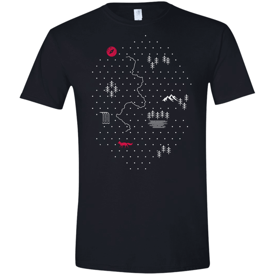 T-Shirts Black / X-Small Map of Nature Men's Semi-Fitted Softstyle