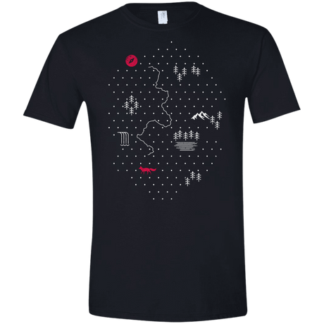 T-Shirts Black / X-Small Map of Nature Men's Semi-Fitted Softstyle