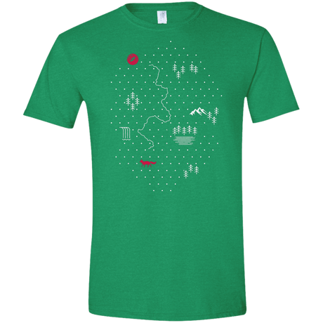 T-Shirts Heather Irish Green / S Map of Nature Men's Semi-Fitted Softstyle