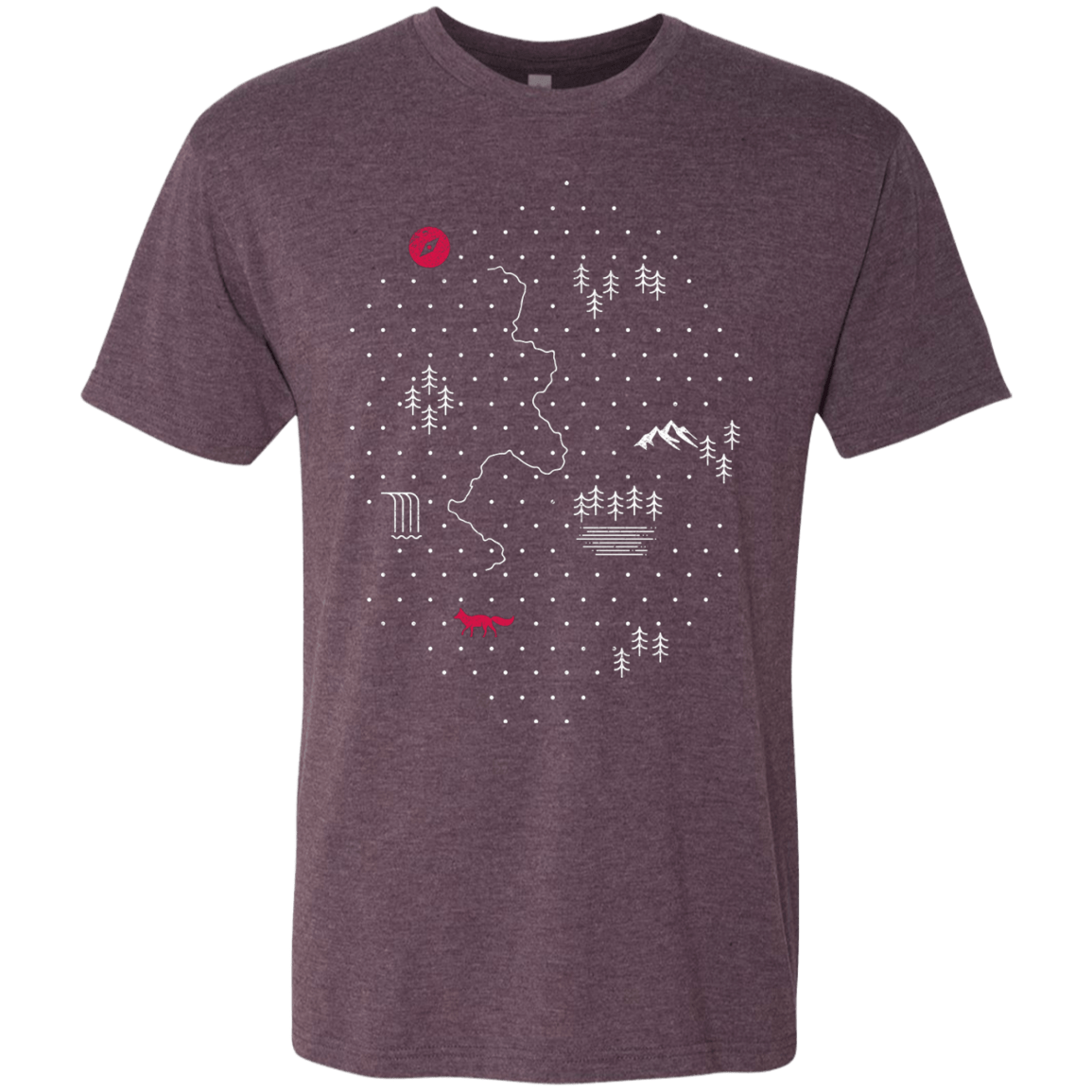 T-Shirts Vintage Purple / S Map of Nature Men's Triblend T-Shirt