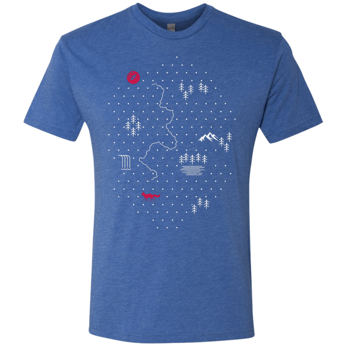 T-Shirts Vintage Royal / S Map of Nature Men's Triblend T-Shirt