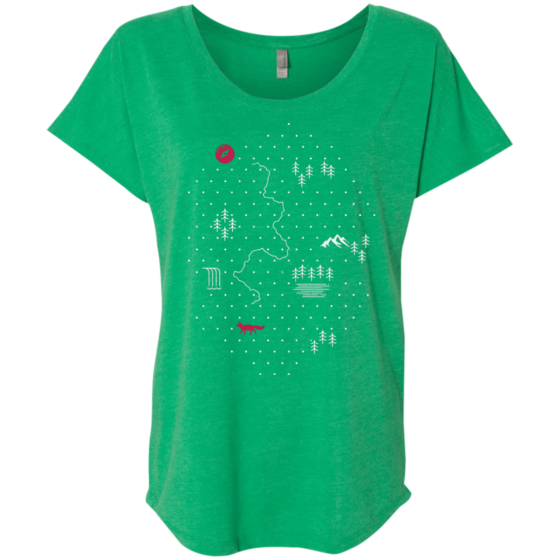 T-Shirts Envy / X-Small Map of Nature Triblend Dolman Sleeve