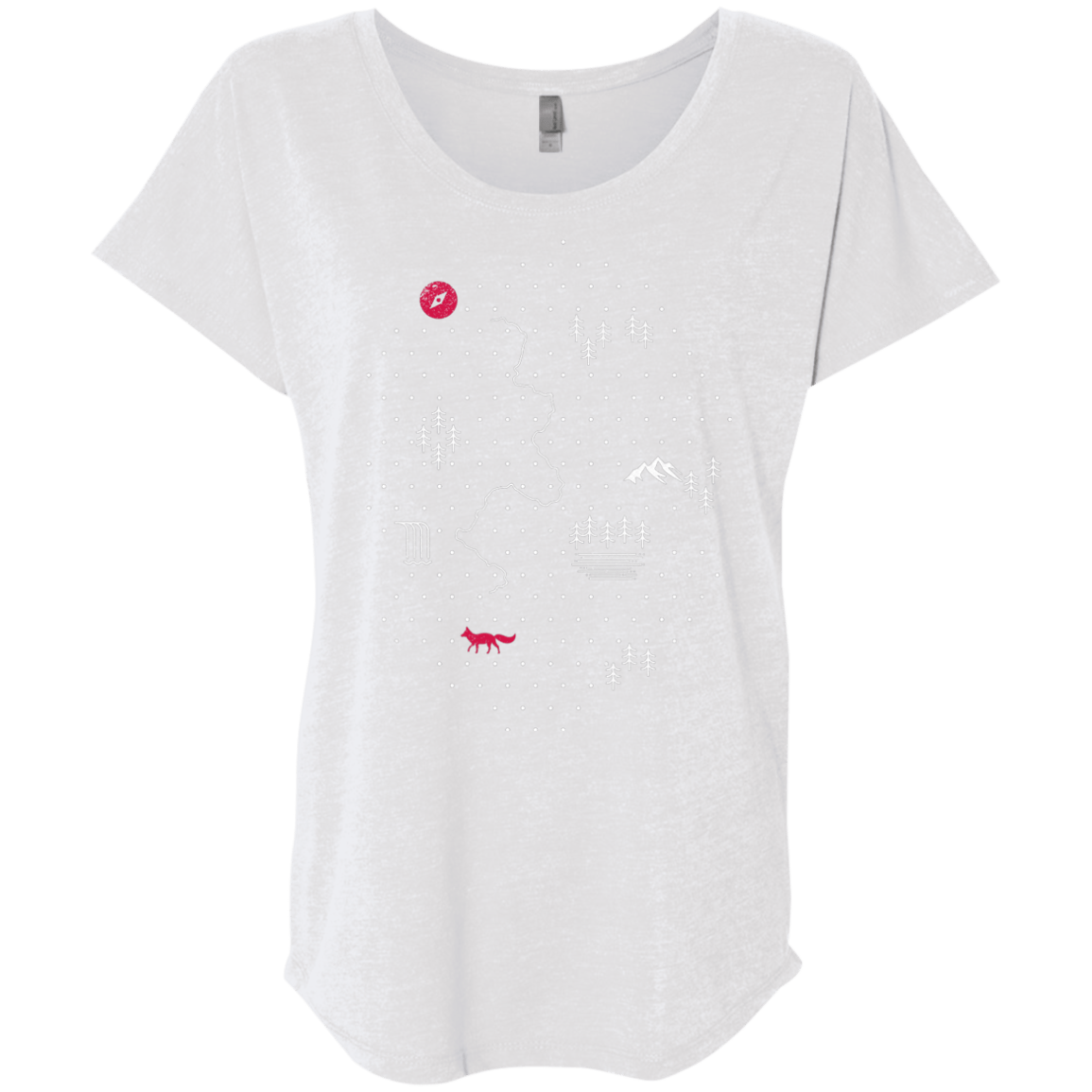T-Shirts Heather White / X-Small Map of Nature Triblend Dolman Sleeve