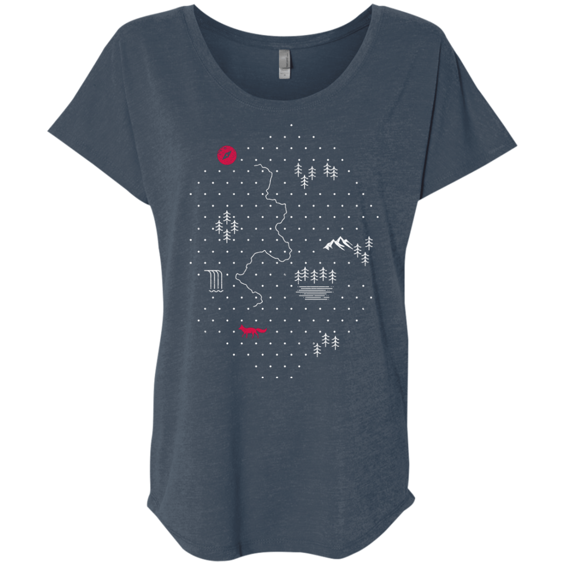 T-Shirts Indigo / X-Small Map of Nature Triblend Dolman Sleeve