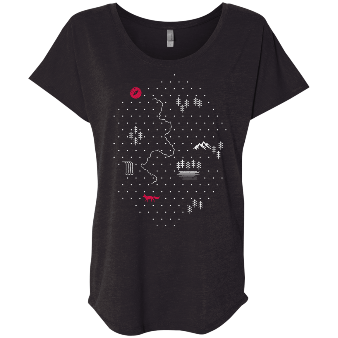 T-Shirts Vintage Black / X-Small Map of Nature Triblend Dolman Sleeve