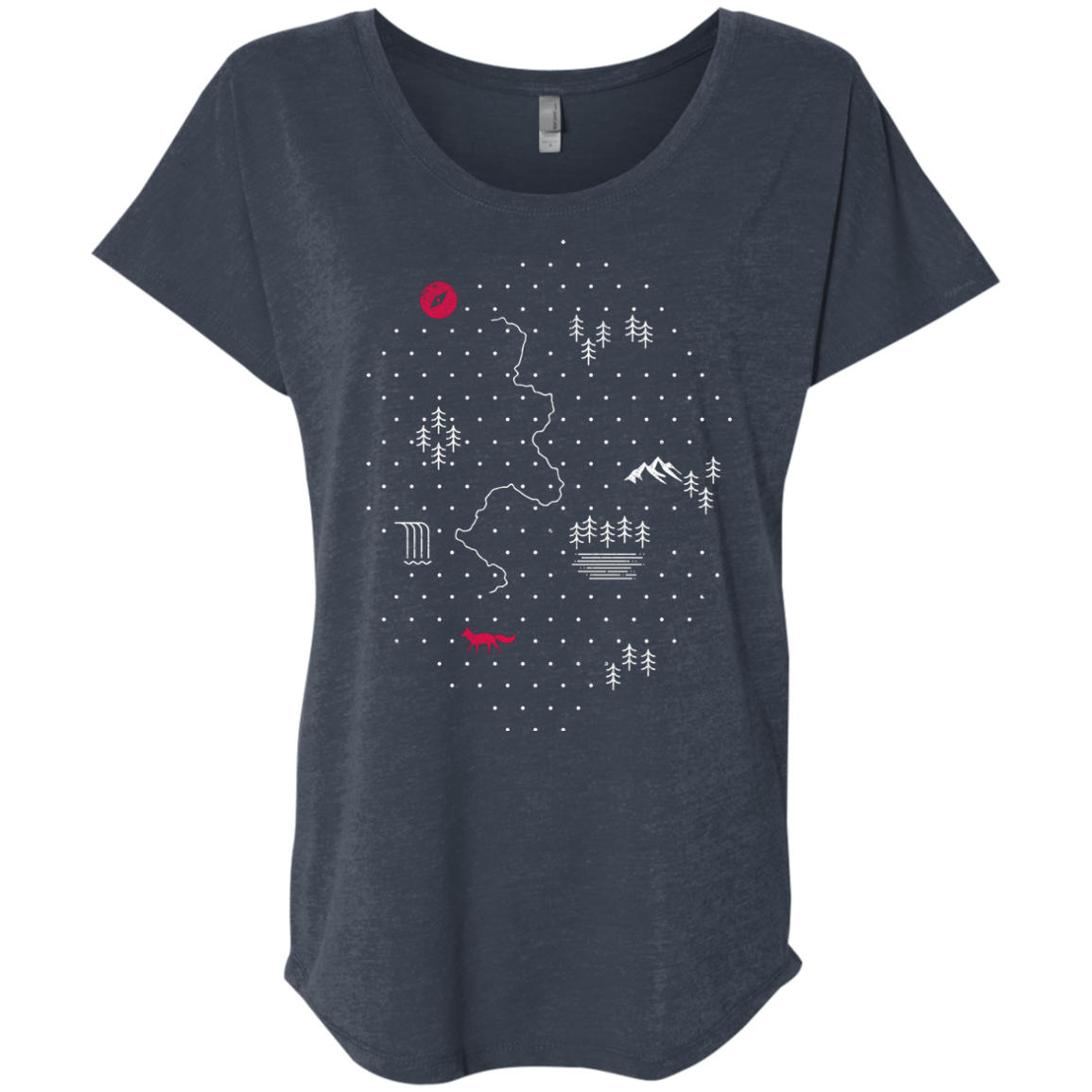 T-Shirts Vintage Navy / X-Small Map of Nature Triblend Dolman Sleeve