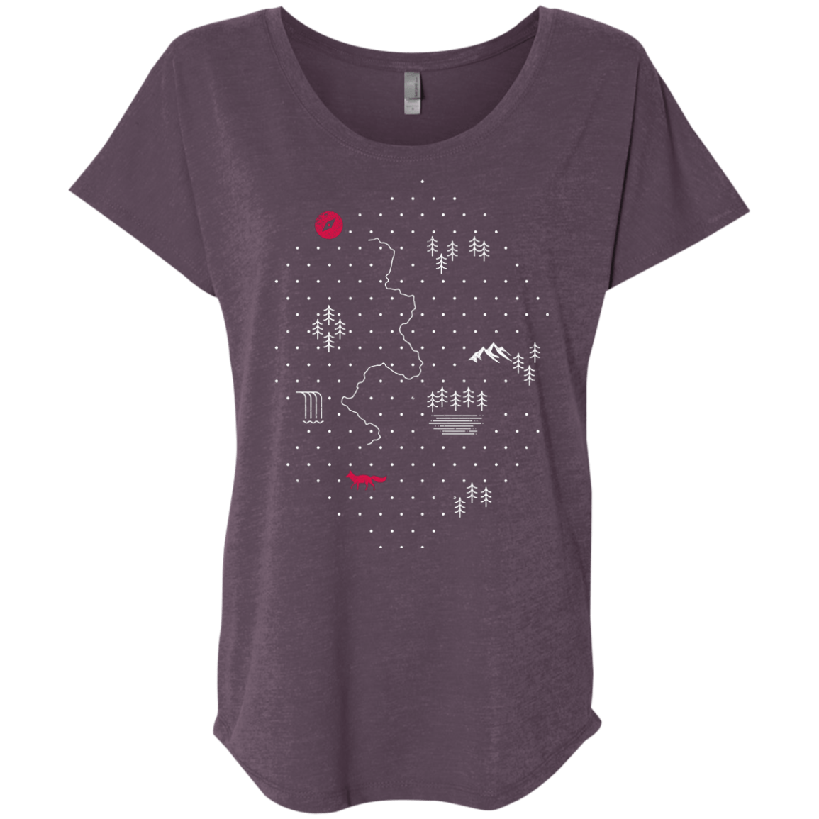 T-Shirts Vintage Purple / X-Small Map of Nature Triblend Dolman Sleeve