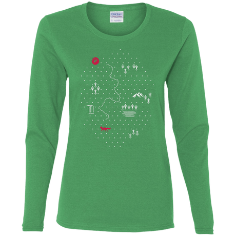 T-Shirts Irish Green / S Map of Nature Women's Long Sleeve T-Shirt