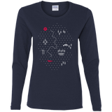 T-Shirts Navy / S Map of Nature Women's Long Sleeve T-Shirt