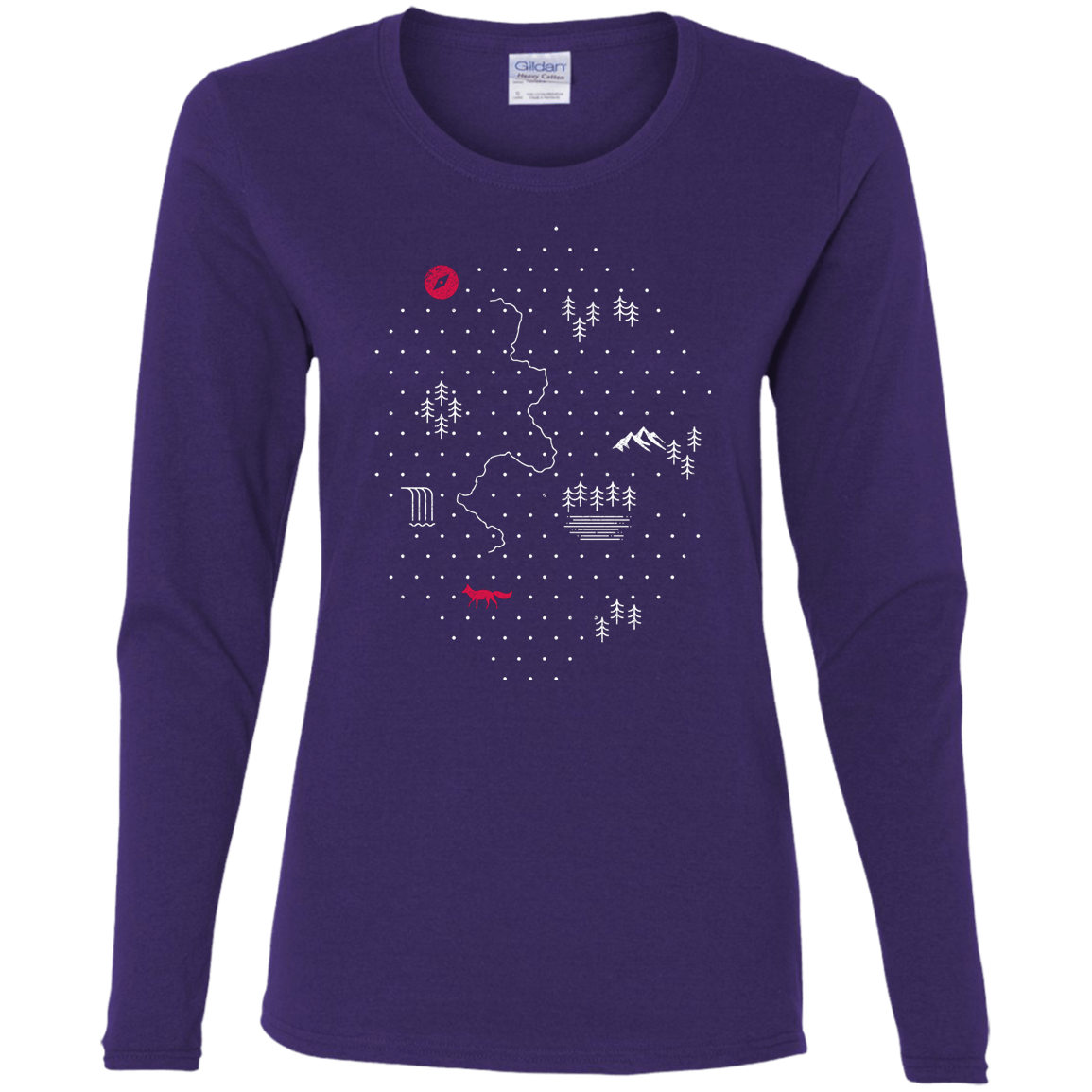 T-Shirts Purple / S Map of Nature Women's Long Sleeve T-Shirt