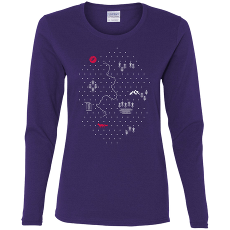 T-Shirts Purple / S Map of Nature Women's Long Sleeve T-Shirt