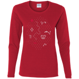 T-Shirts Red / S Map of Nature Women's Long Sleeve T-Shirt