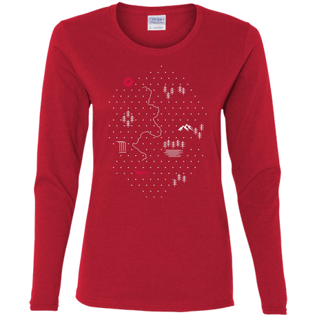 T-Shirts Red / S Map of Nature Women's Long Sleeve T-Shirt