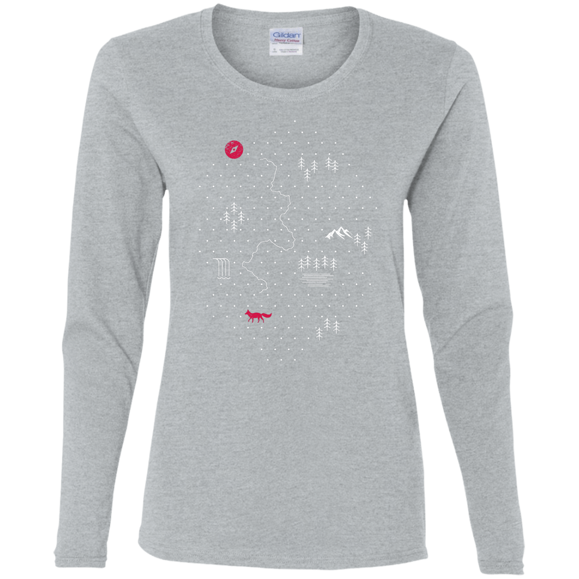 T-Shirts Sport Grey / S Map of Nature Women's Long Sleeve T-Shirt