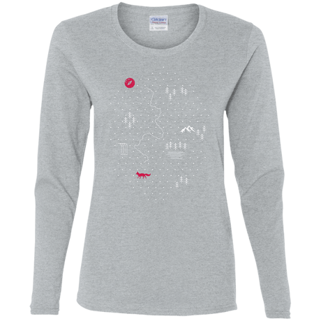 T-Shirts Sport Grey / S Map of Nature Women's Long Sleeve T-Shirt