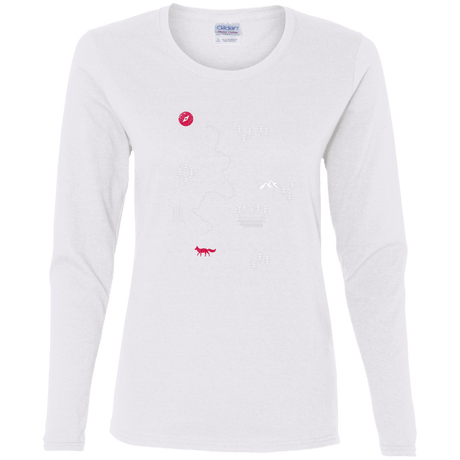 T-Shirts White / S Map of Nature Women's Long Sleeve T-Shirt