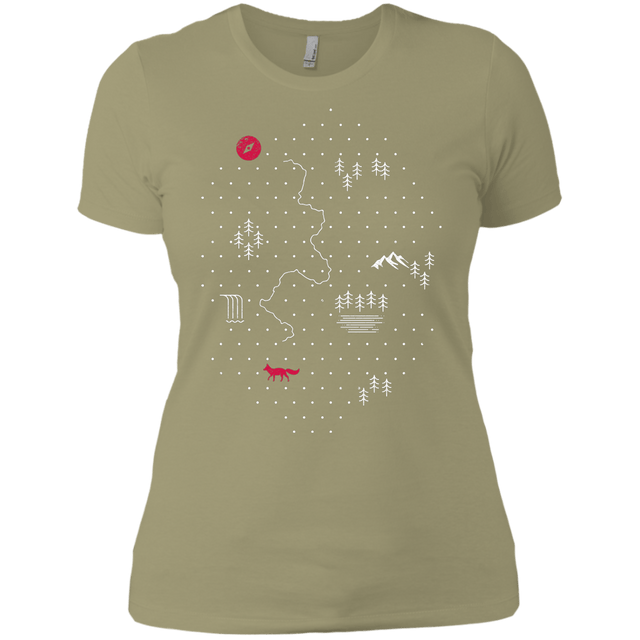 T-Shirts Light Olive / X-Small Map of Nature Women's Premium T-Shirt