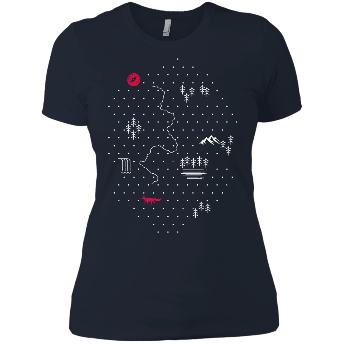 T-Shirts Midnight Navy / X-Small Map of Nature Women's Premium T-Shirt