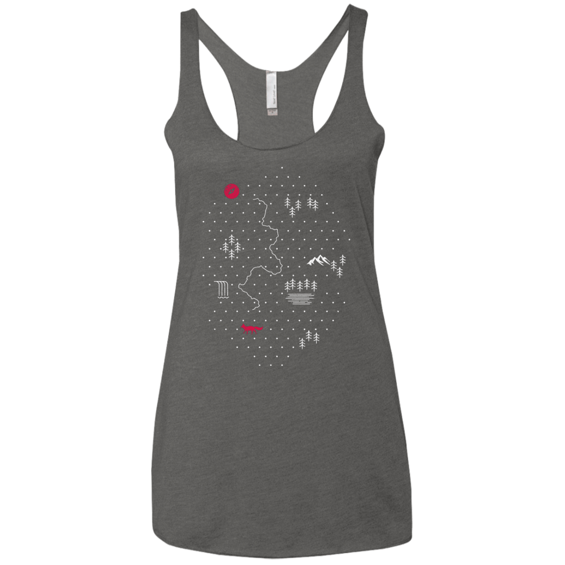 T-Shirts Premium Heather / X-Small Map of Nature Women's Triblend Racerback Tank
