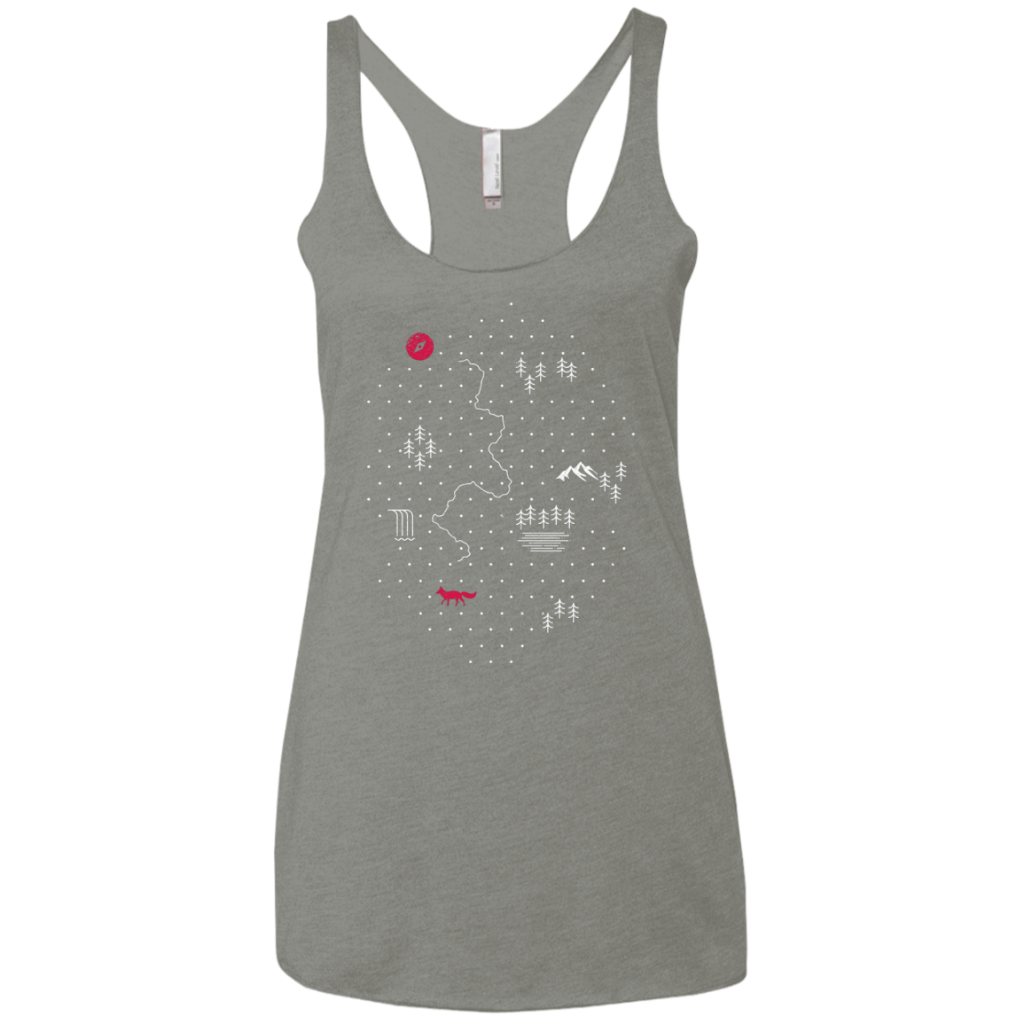 T-Shirts Venetian Grey / X-Small Map of Nature Women's Triblend Racerback Tank