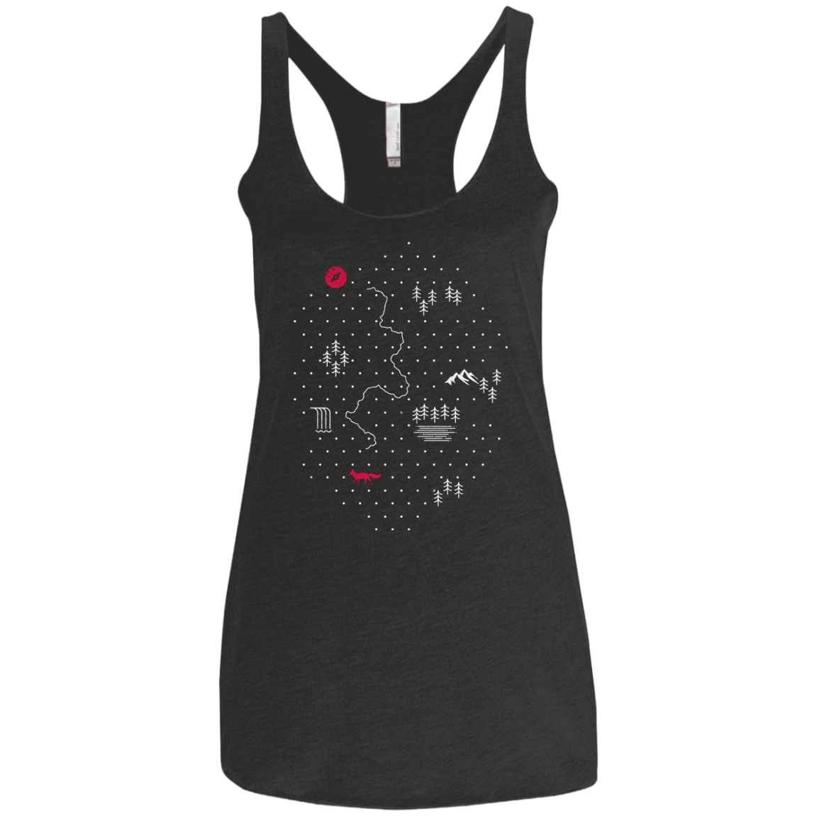T-Shirts Vintage Black / X-Small Map of Nature Women's Triblend Racerback Tank
