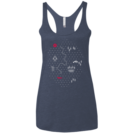 T-Shirts Vintage Navy / X-Small Map of Nature Women's Triblend Racerback Tank