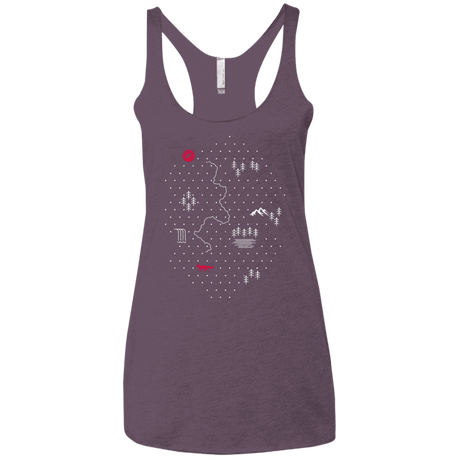 T-Shirts Vintage Purple / X-Small Map of Nature Women's Triblend Racerback Tank