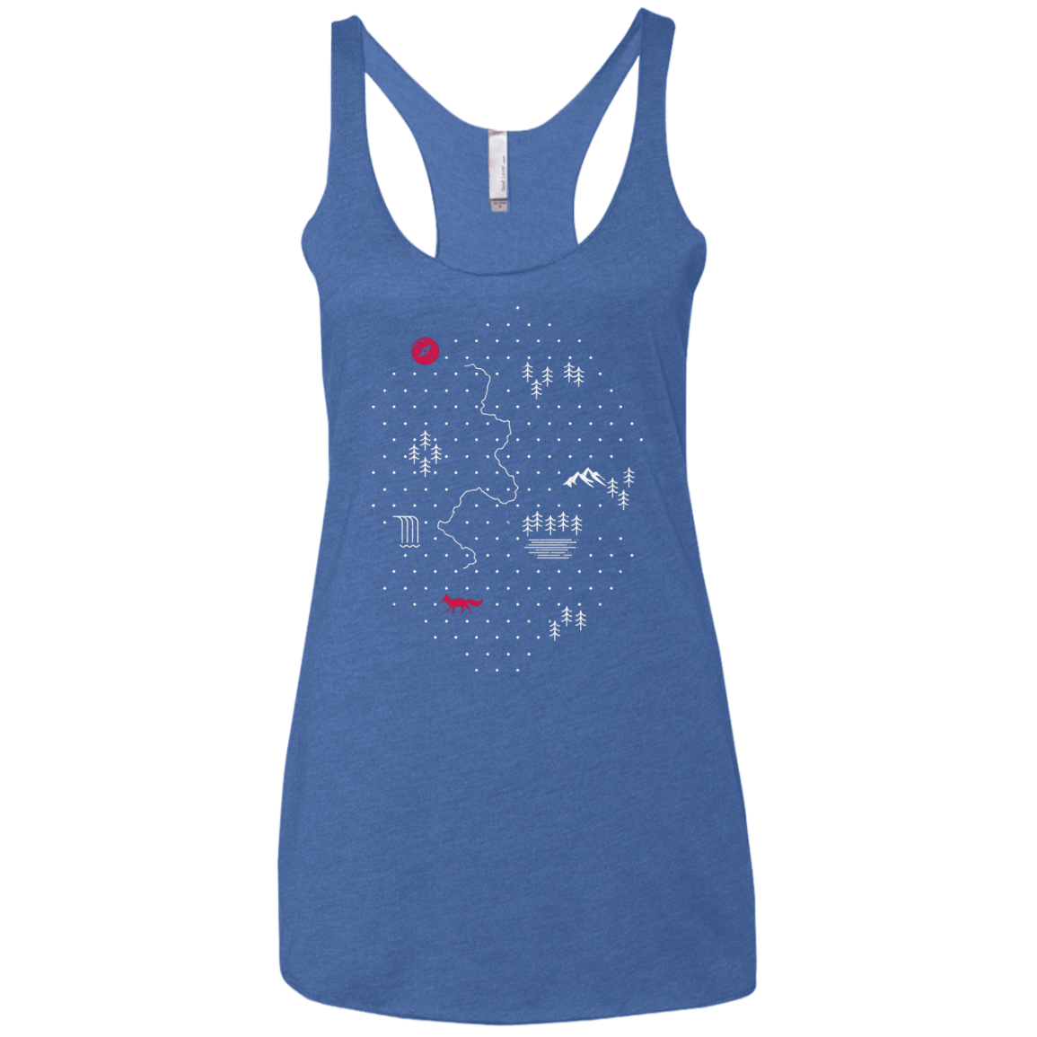 T-Shirts Vintage Royal / X-Small Map of Nature Women's Triblend Racerback Tank